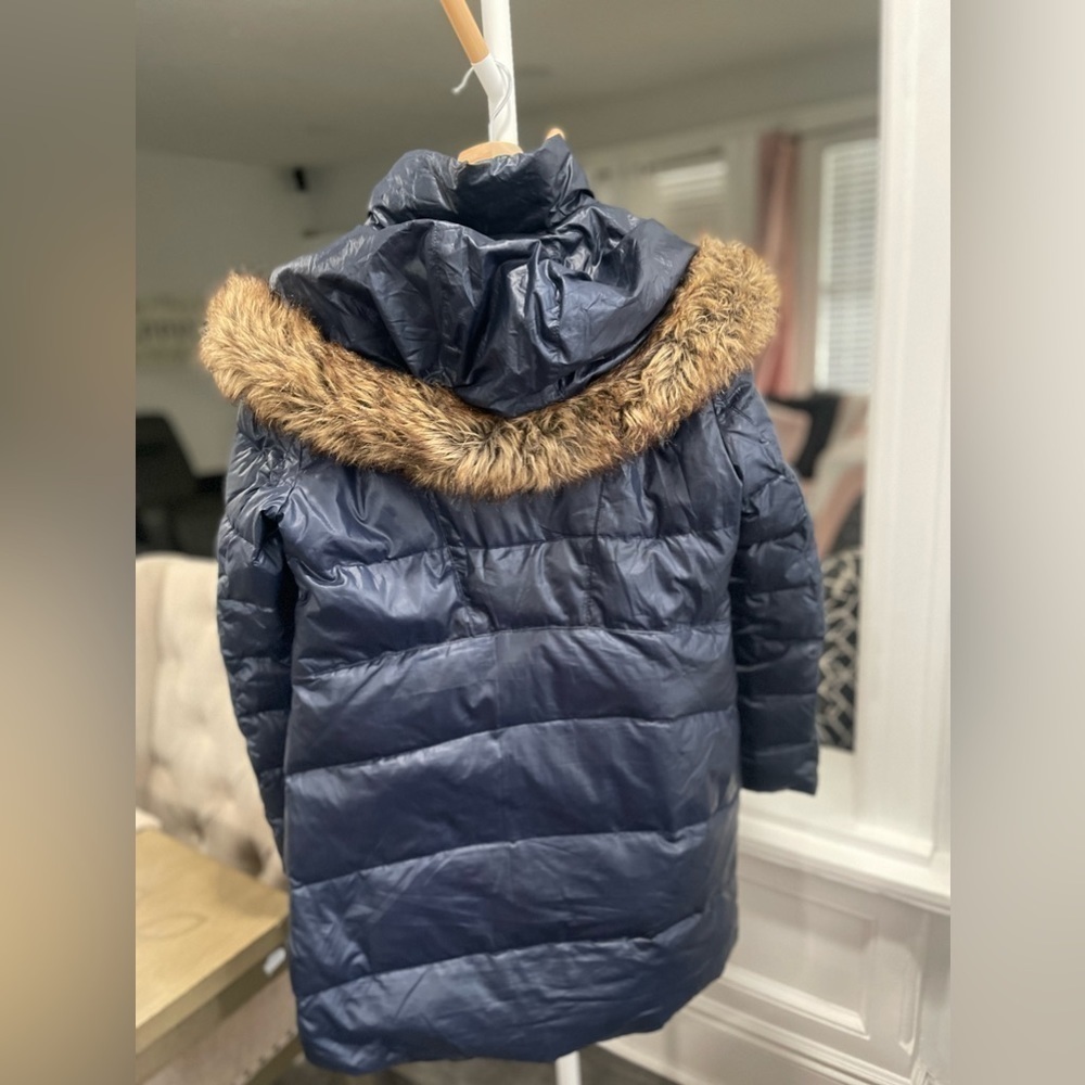 Kensie, Women’s Black Puffer Quilted Coat, Faux Fur Trim Hood M - Picture 2 of 13